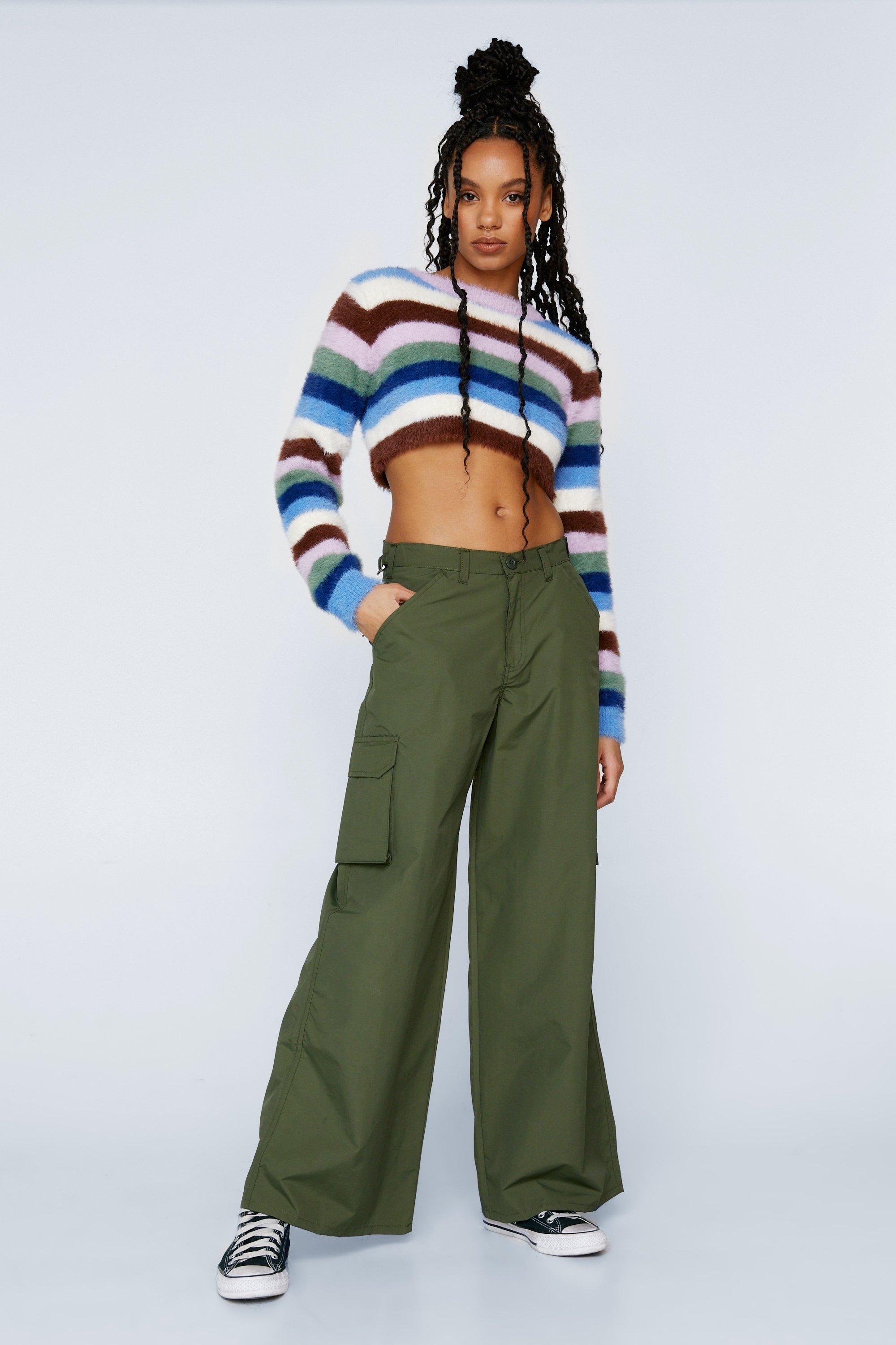 Pantalon Cargo En Nylon Large - 40 - Nasty Gal - Modalova