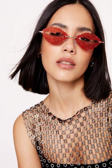 Embellished Mouth Sunglasses
