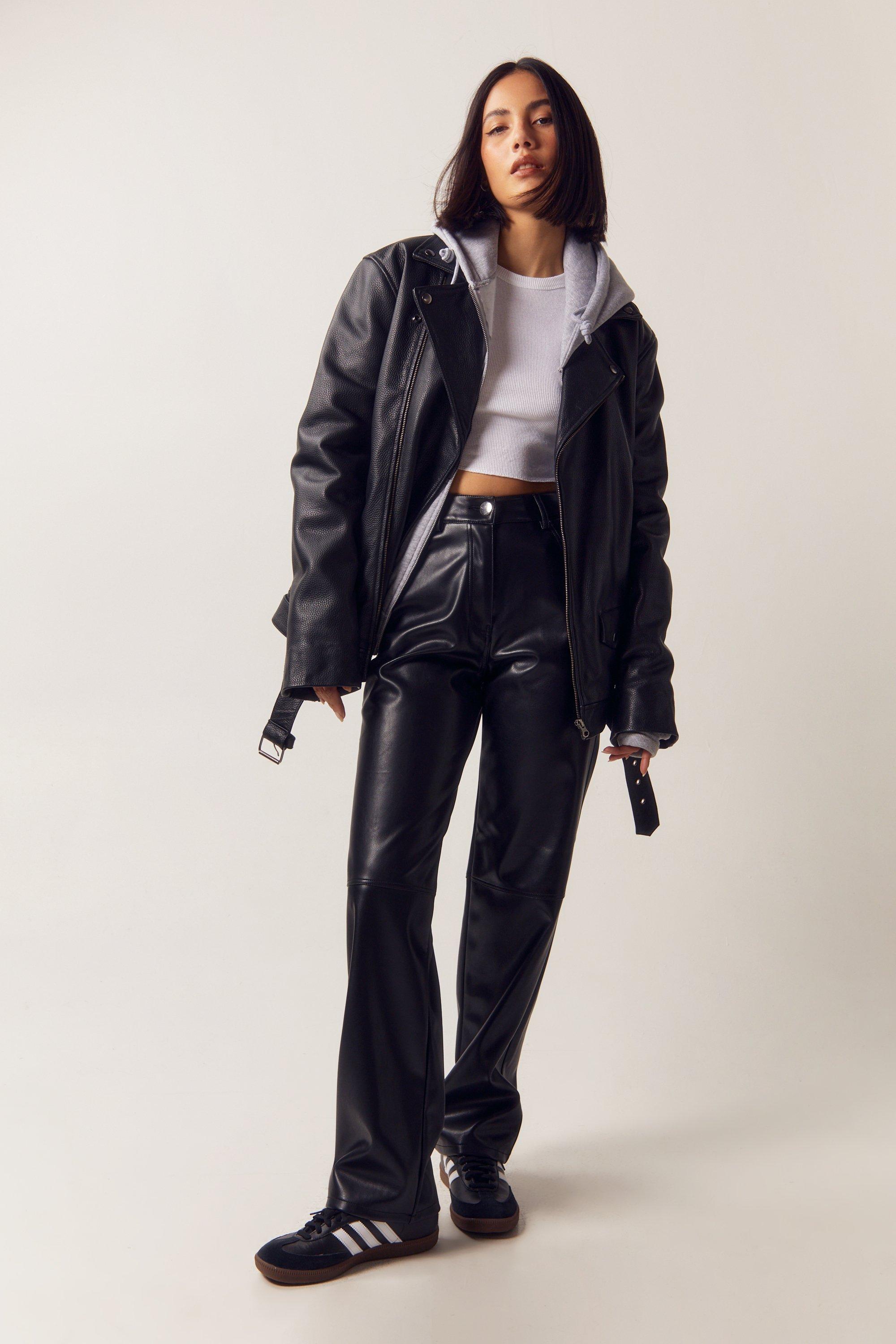 Pantalon Droit En Simili - 34 - Nasty Gal - Modalova