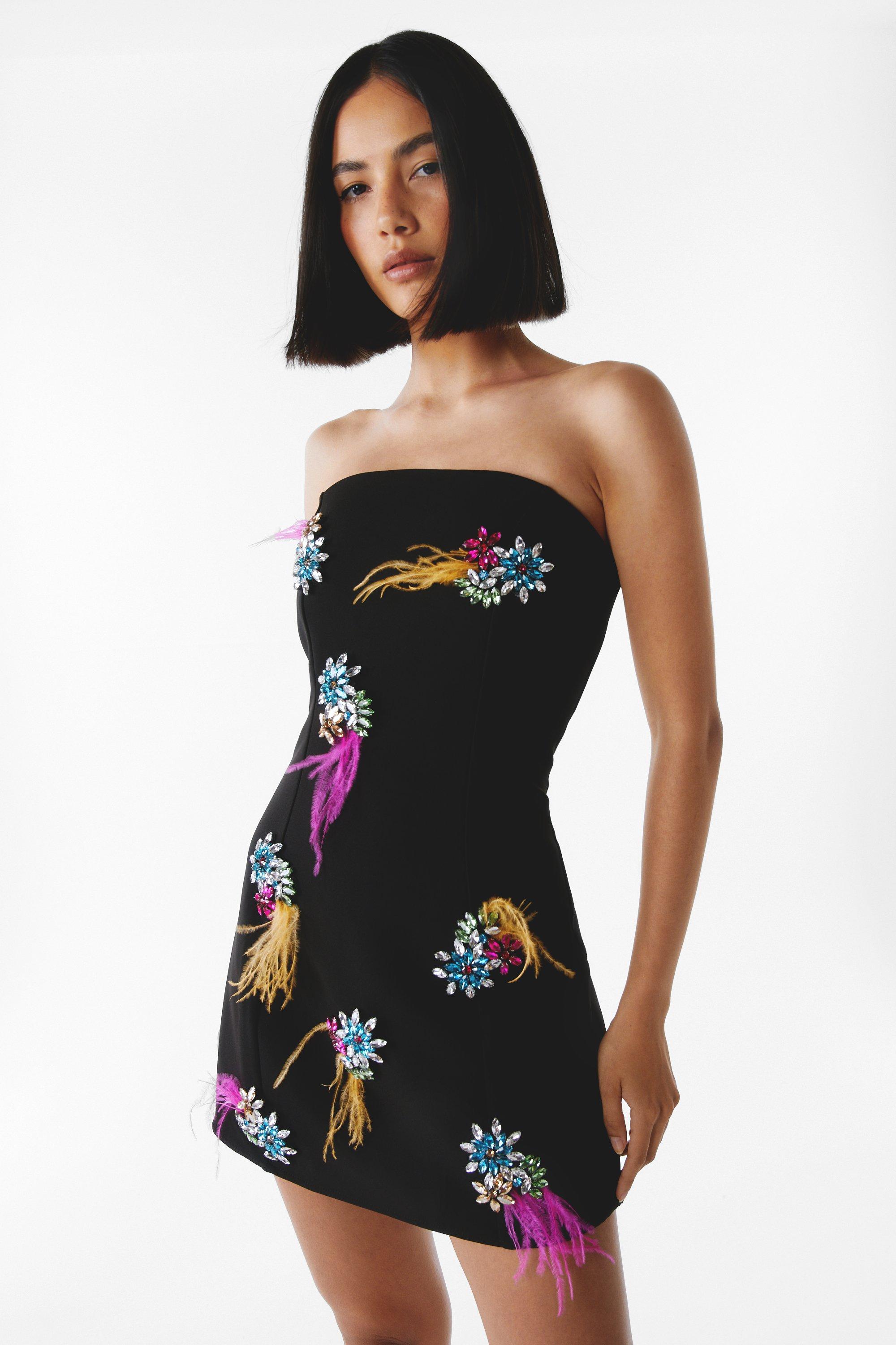 Mini Dressing Gown Premium À Ornements Et Plumes - 42 - Nasty Gal - Modalova