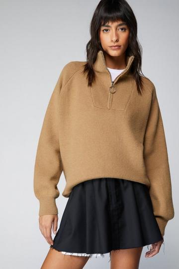 Half Zip Funnel Neck Sweater