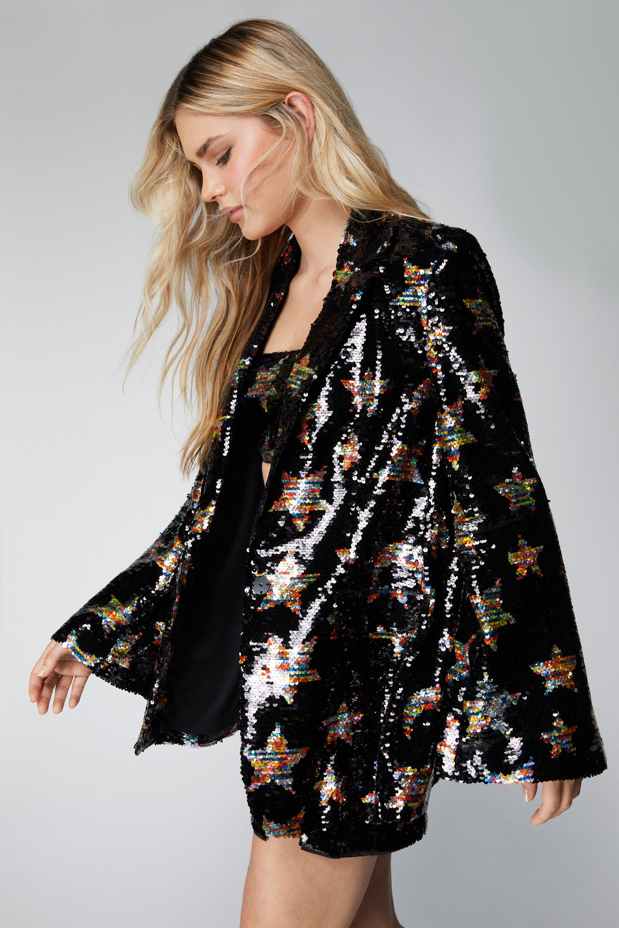 Premium Star Sequin Blazer - 38 - Nasty Gal - Modalova