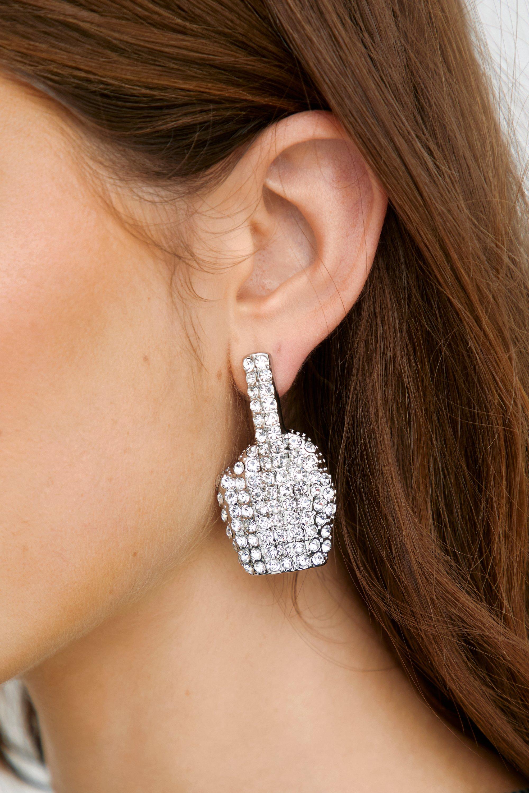 Embellished Middle Finger Earrings - One Size - Nasty Gal - Modalova