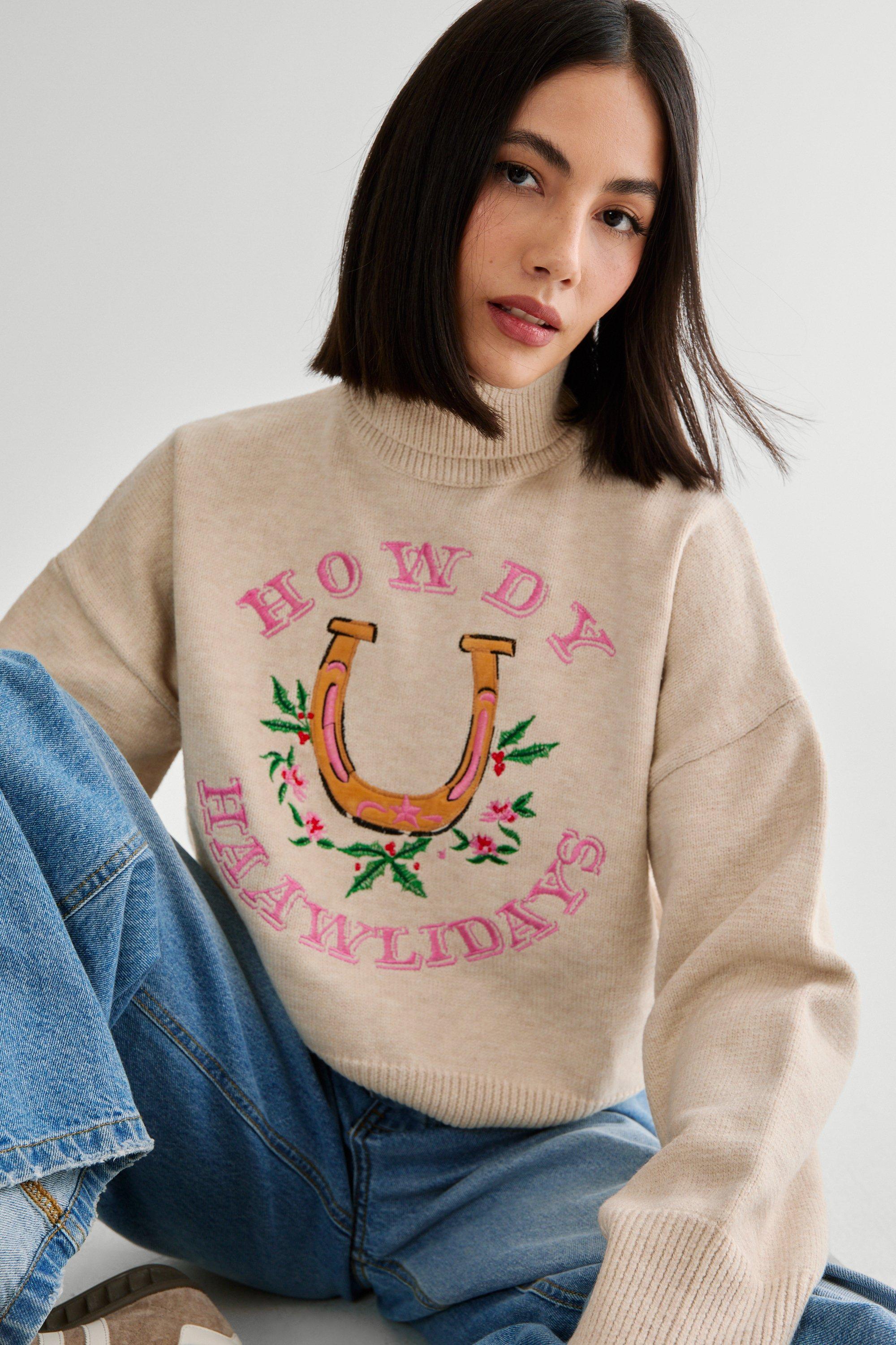 Howdy Haawlidays Holiday Jumper - S - Nasty Gal - Modalova