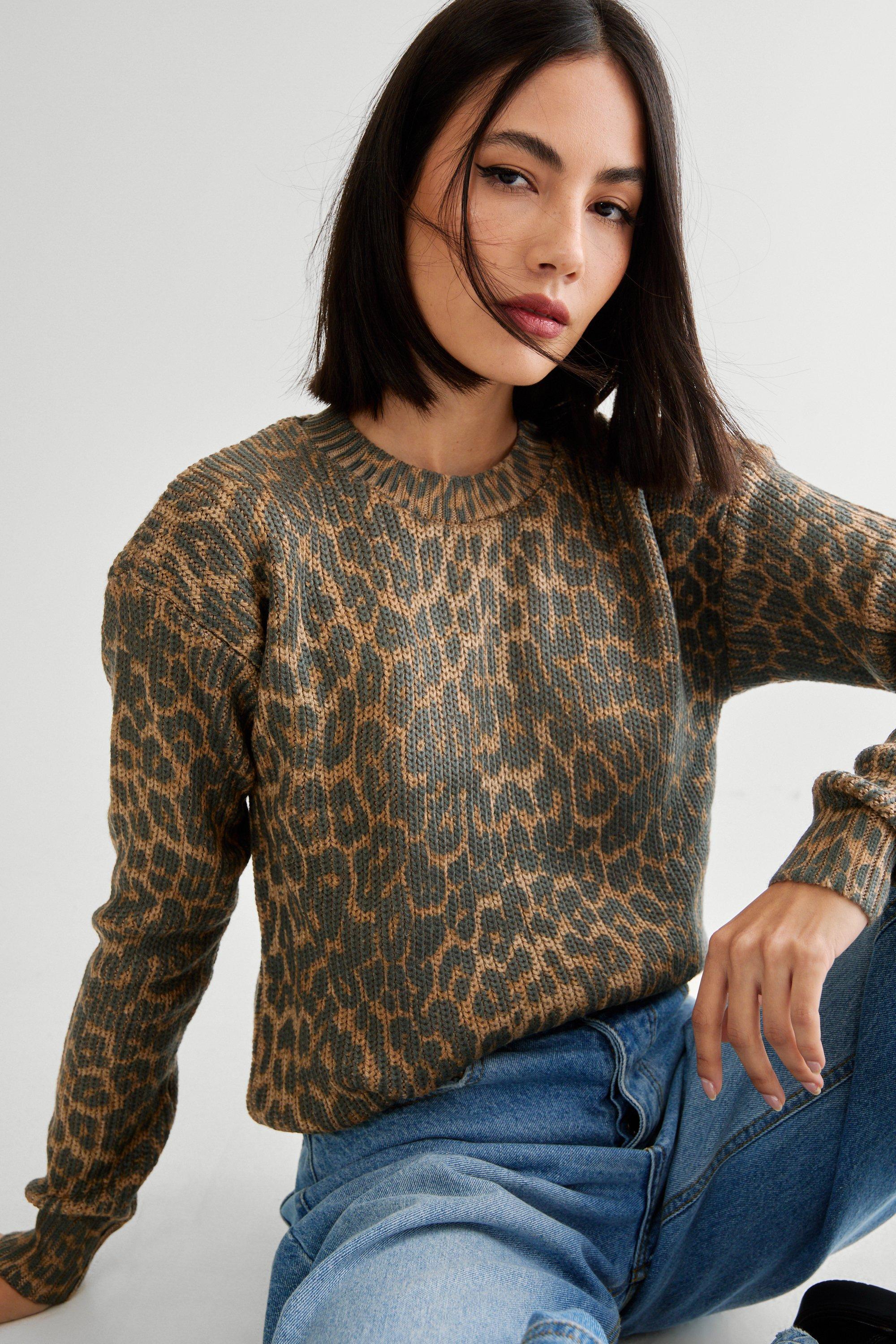 Leopard Crewneck Jumper - One Size - Nasty Gal - Modalova