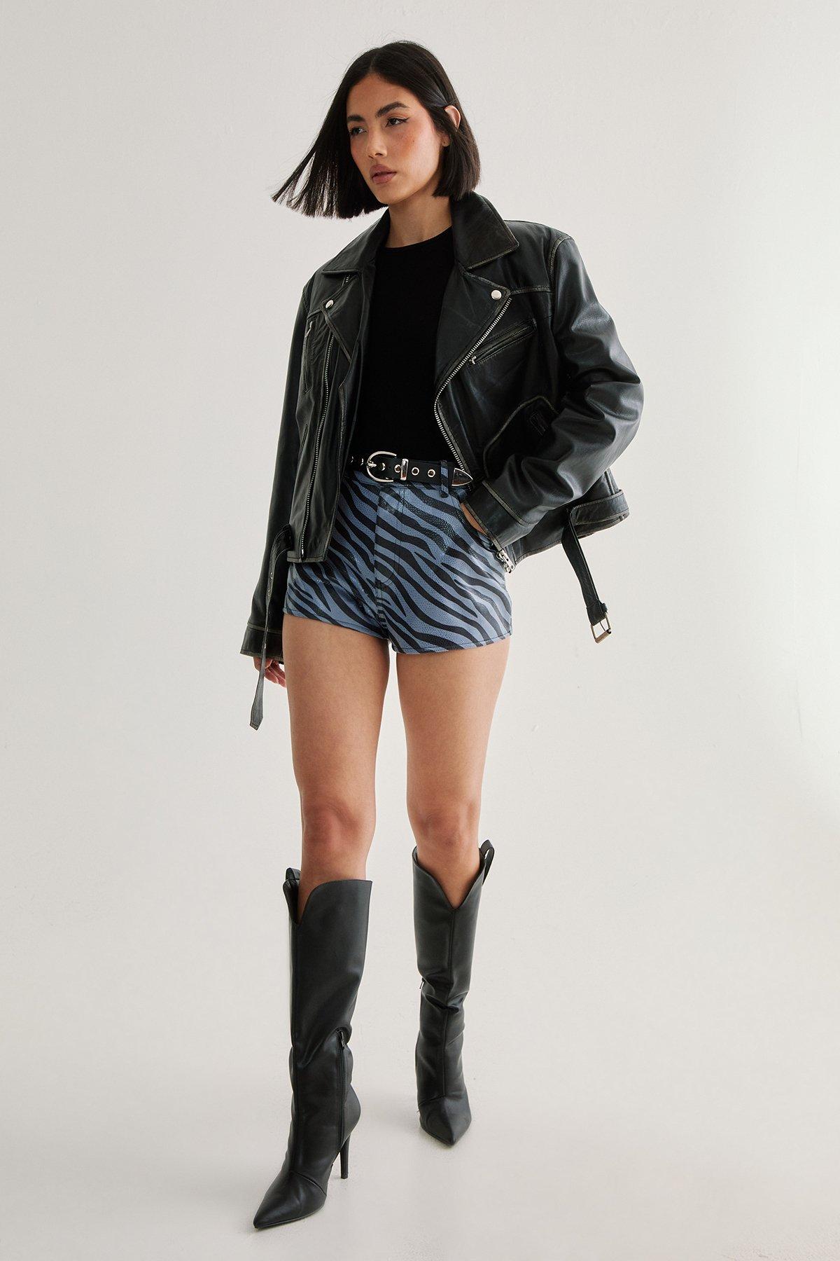 Blue Zebra Cheeky Short - Bleu - 32 - Nasty Gal - Modalova