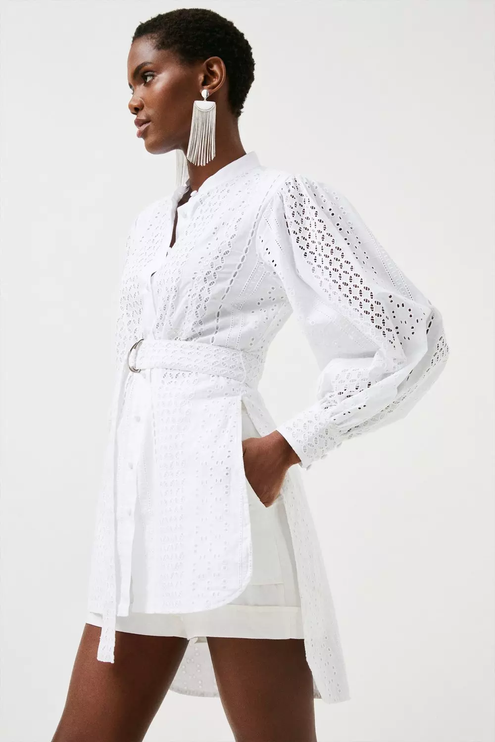 White high low shirt hot sale dress