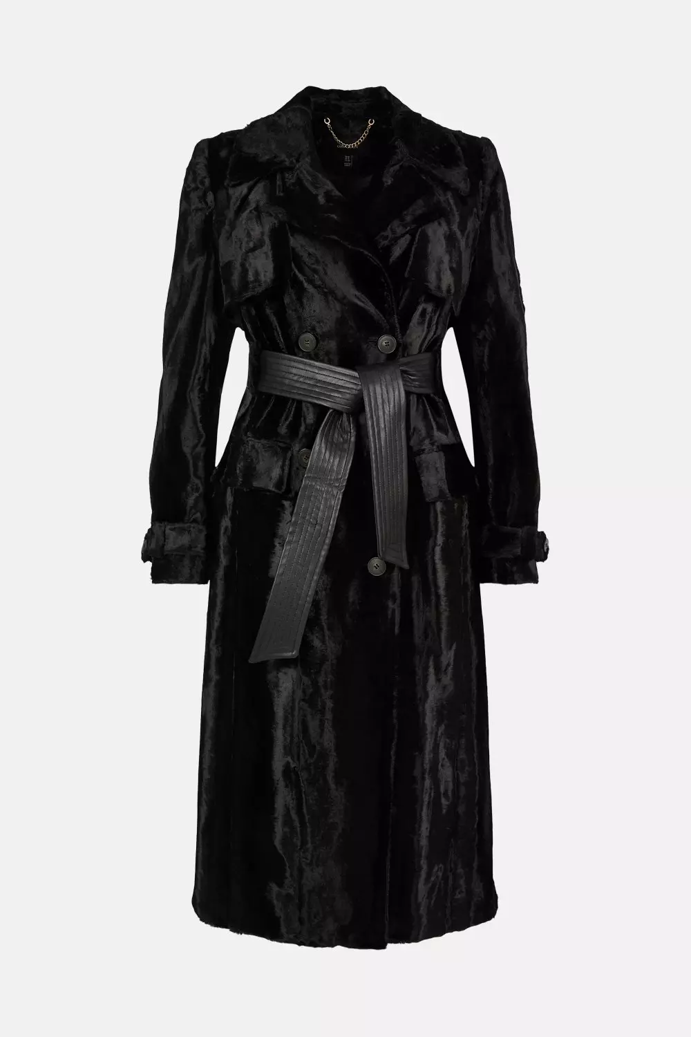 Karen millen 2025 black pony coat