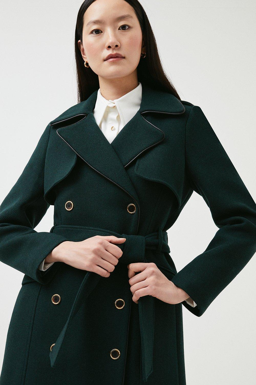 Buy Karen Millen Italian Wool Maxi Double Breasted Tailored Coat