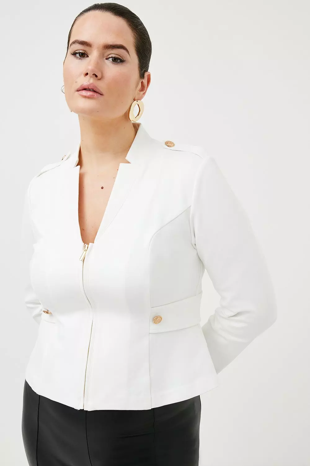 Plus size military outlet blazer