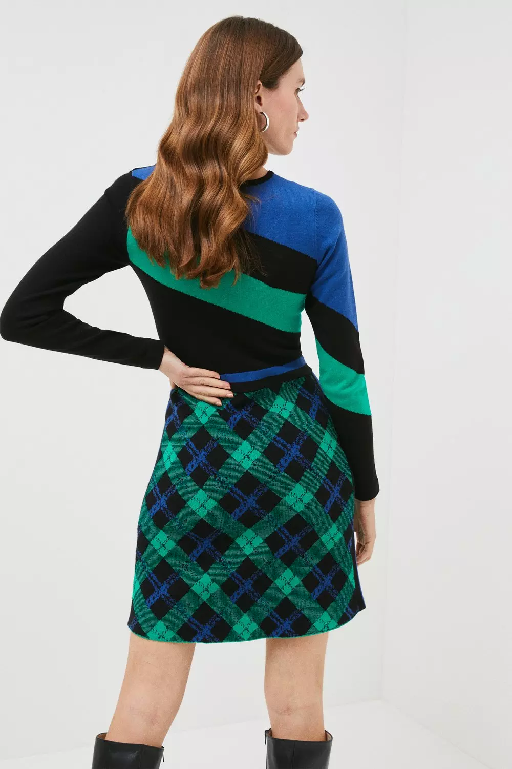 Karen millen tartan check best sale forever dress