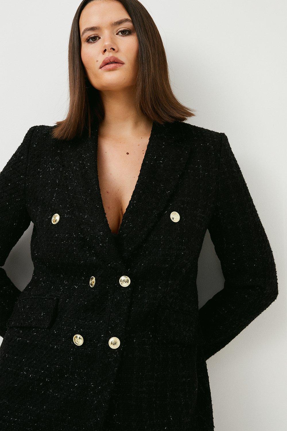 plus size boucle blazer