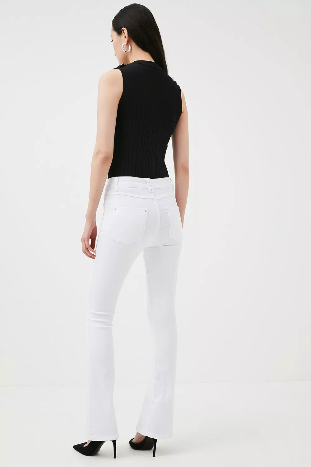 Flared Fit High waist Split hems Jeans with 20% discount!