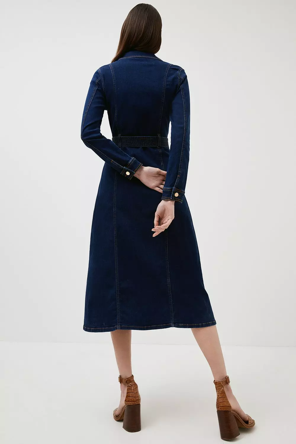 Karen millen belted denim 2024 dress