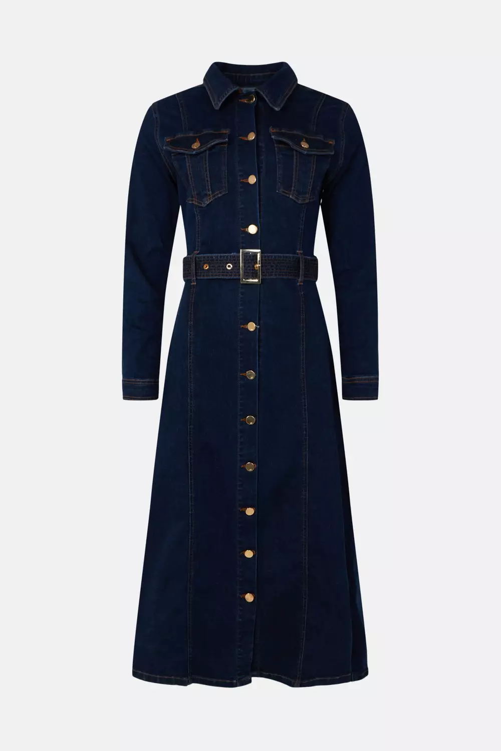 Western midi denim store dress