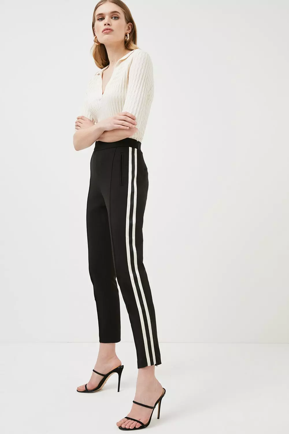 Flexi Fit Side Stripe Slim Leg Pants | Karen Millen