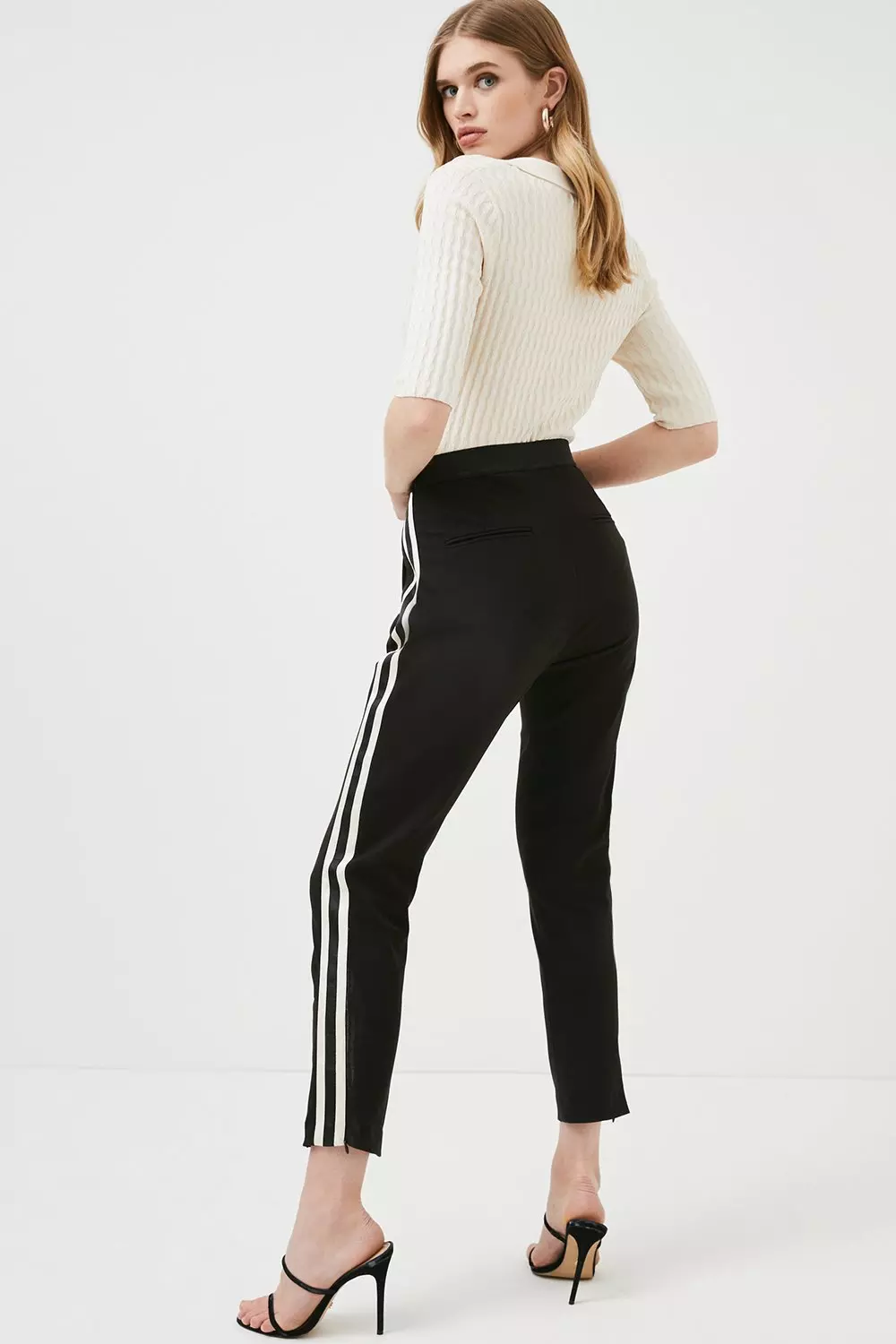 Ladies side hot sale stripe trousers