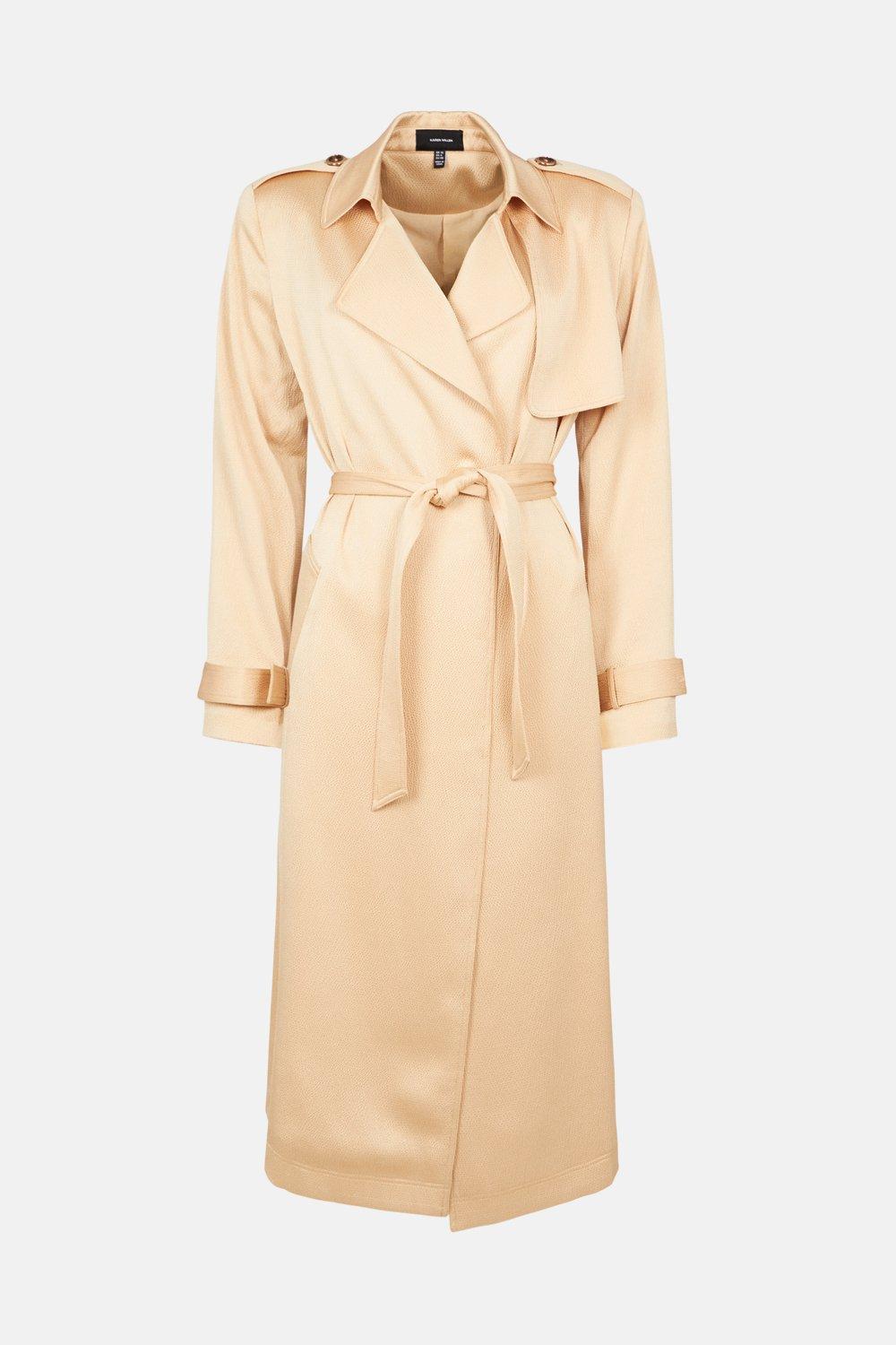 satin mac coat