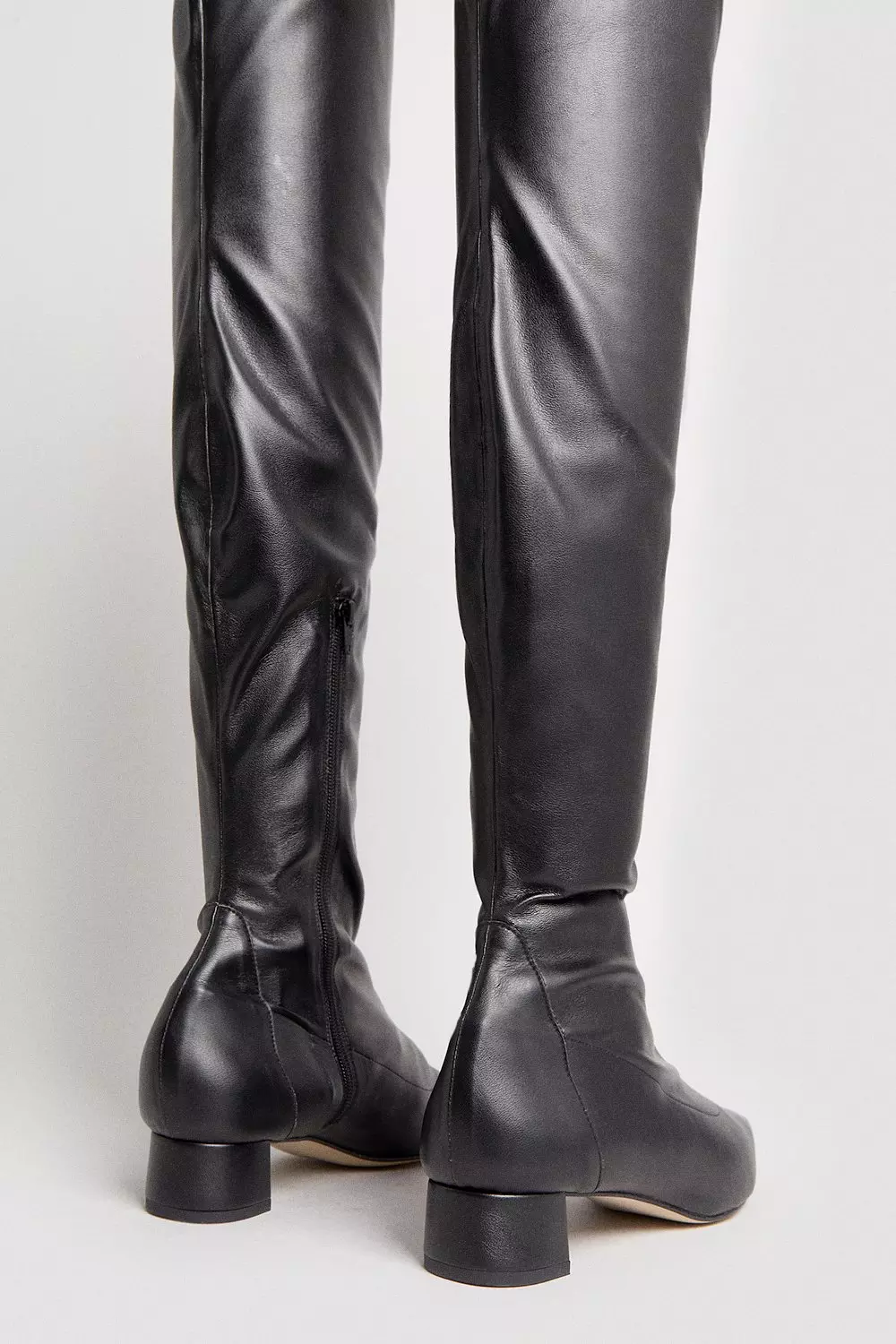 Black stretch over hot sale the knee boots