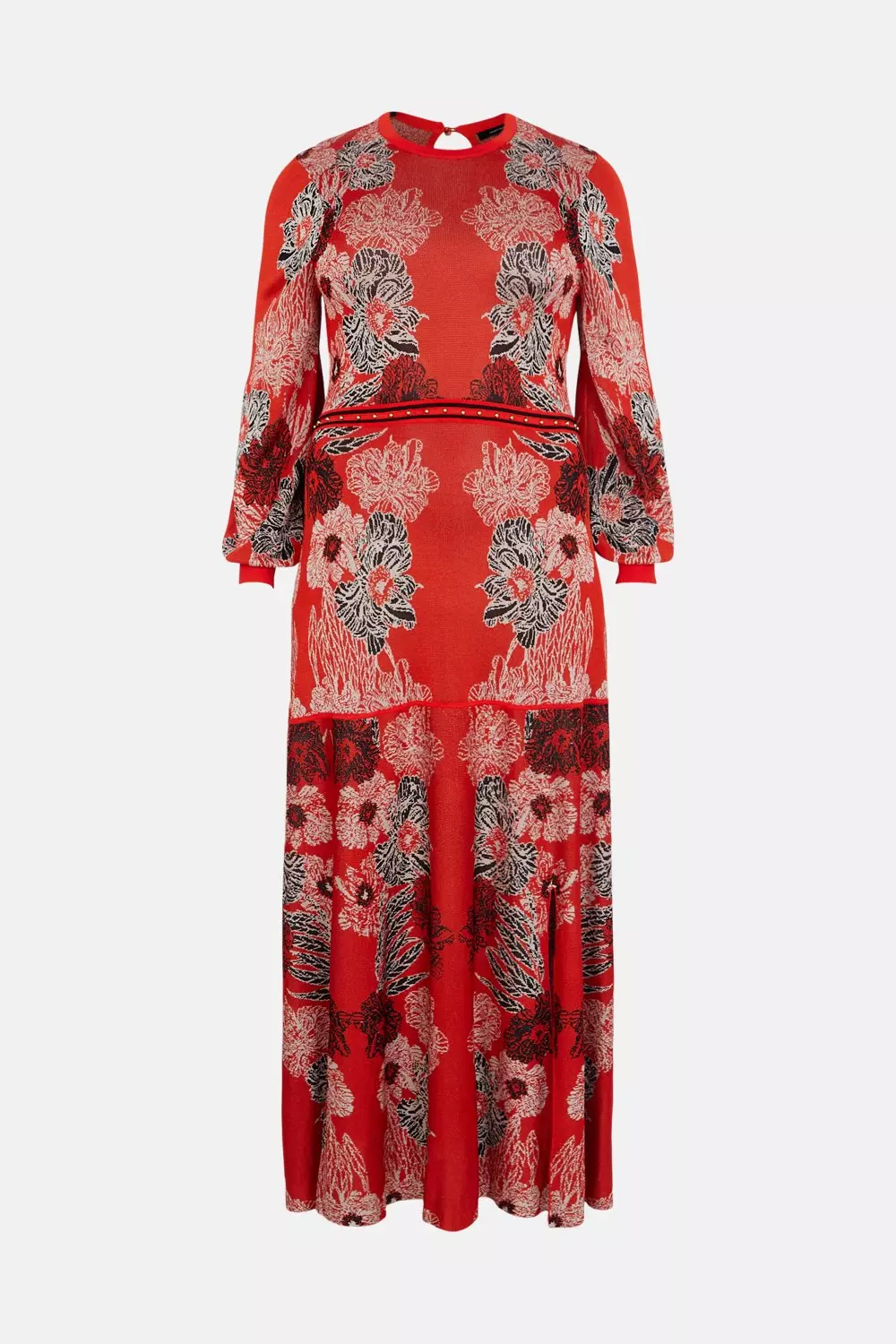Plus size Mirrored Floral Slinky Knit Dress Karen Millen