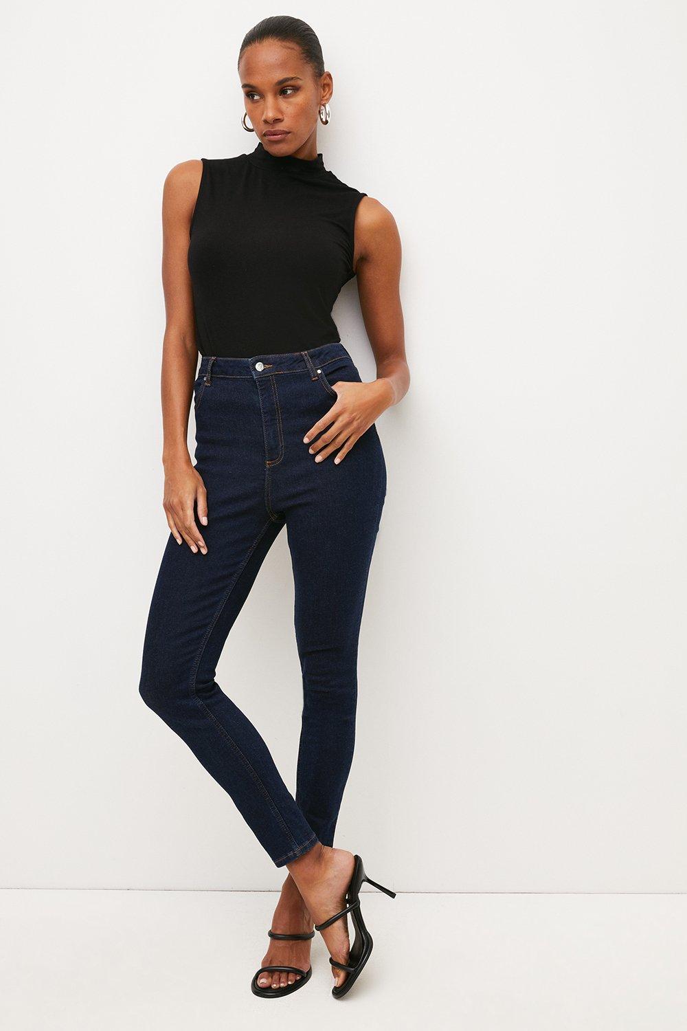 Missguided Blue High Waisted Ripped Jeggings, $40, Missguided