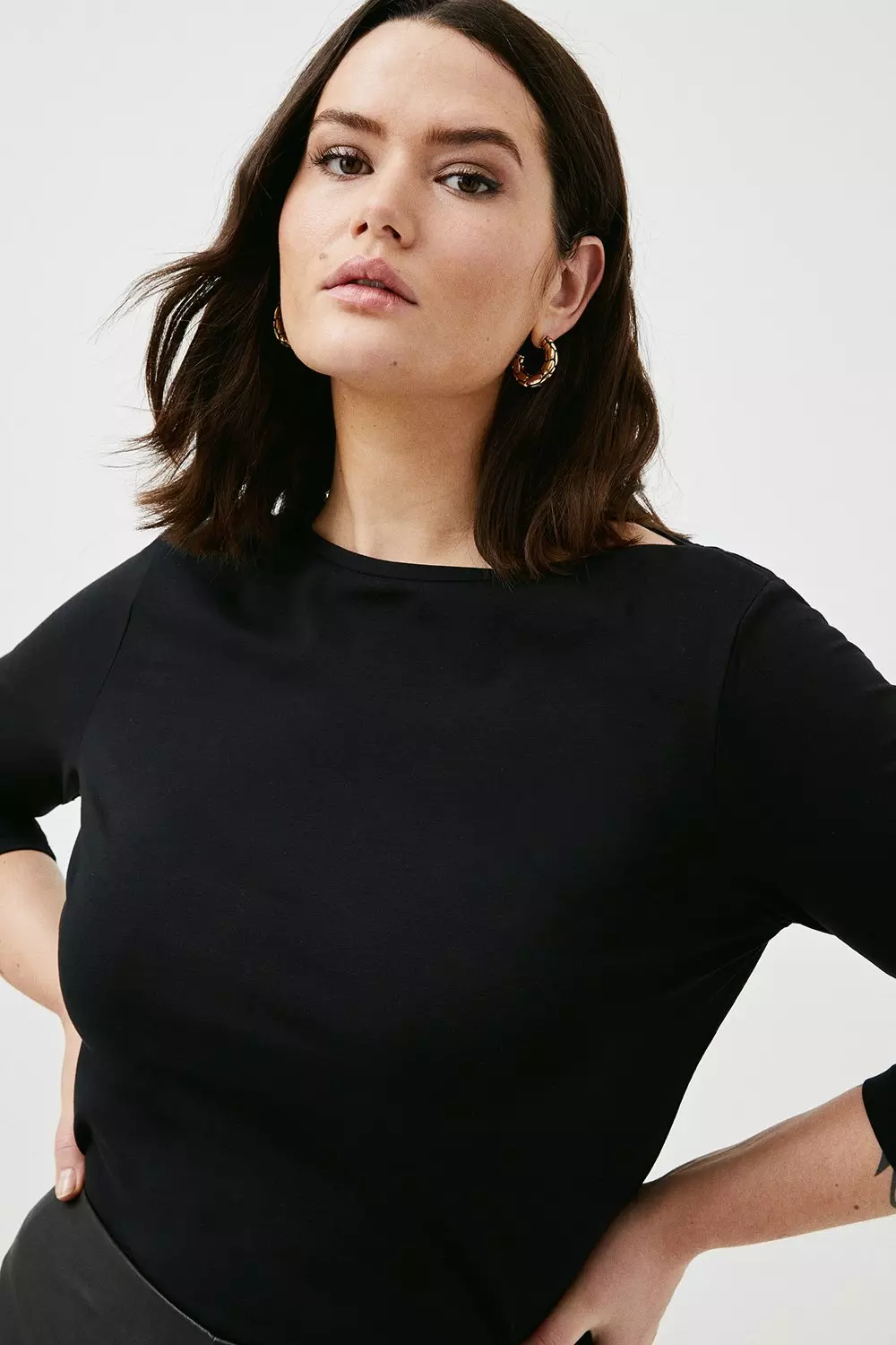 Slash Neck Sequin Crop Top | Karen Millen