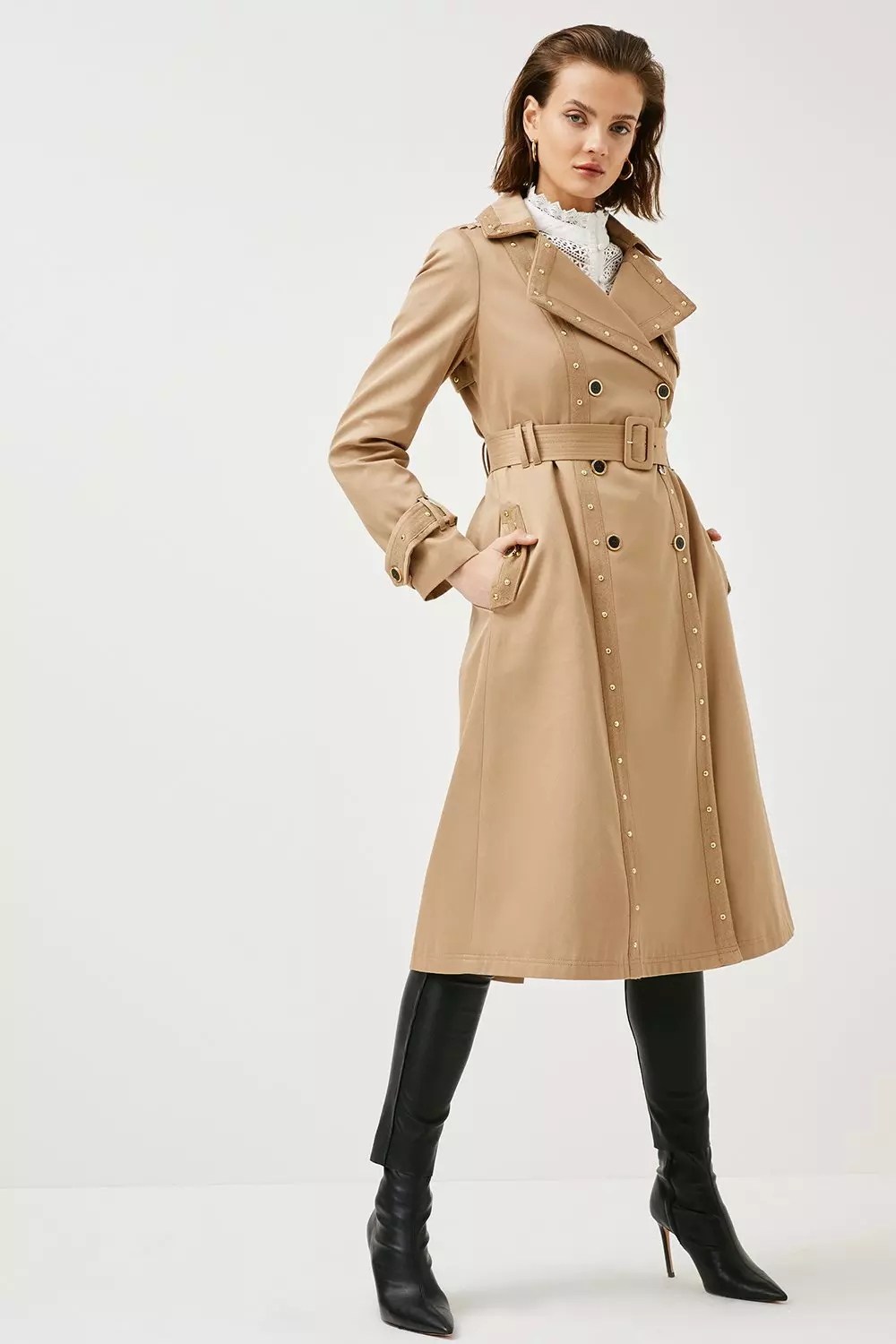 Karen millen 2024 camel tailored coat