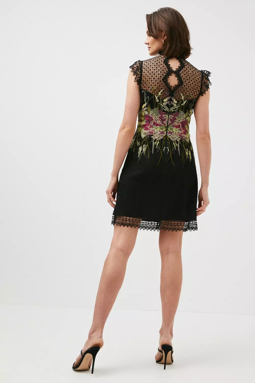 Placed Floral Guipure Lace Mini Dress Karen Millen