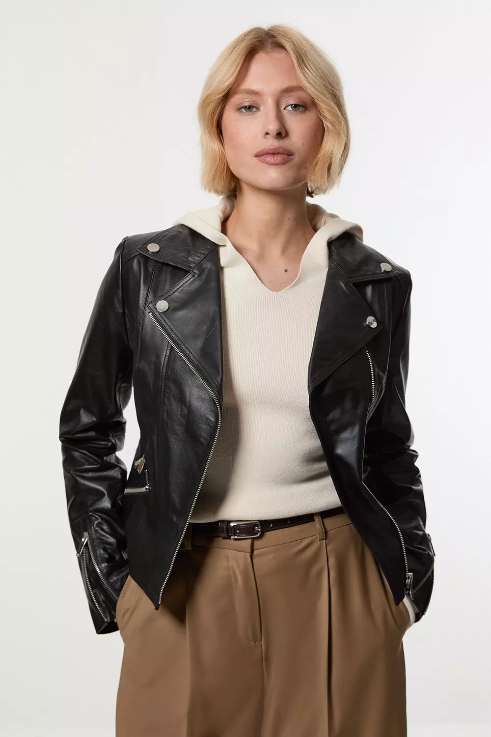 Karen millen 2025 leather biker jacket