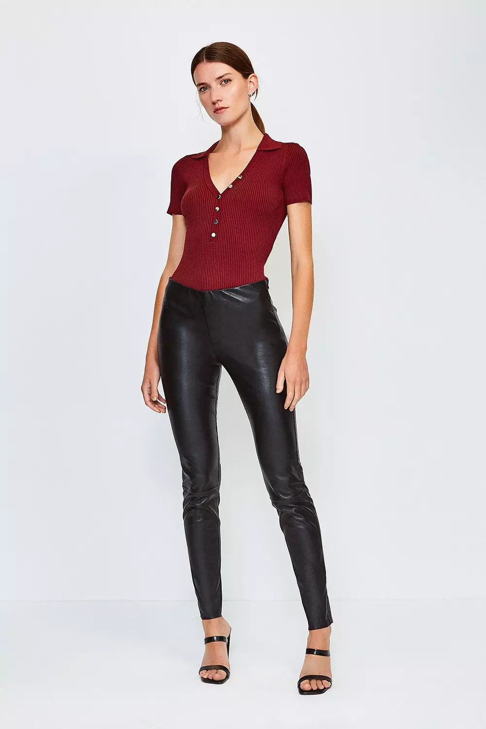 Petite Leather Leggings - Karanube