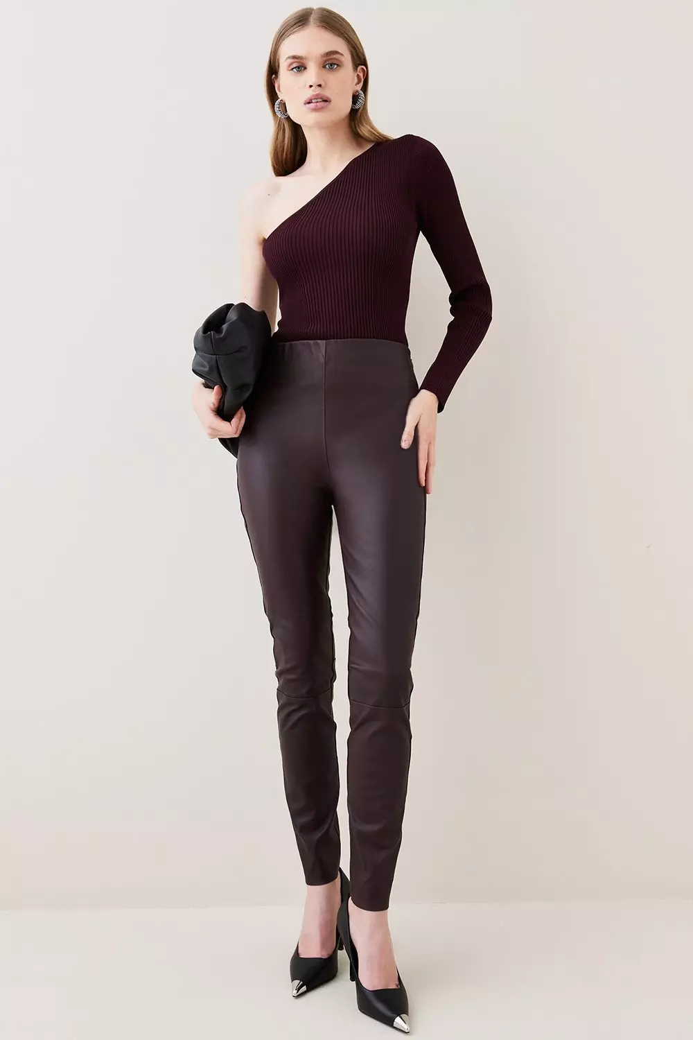 Wine leather clearance leggings