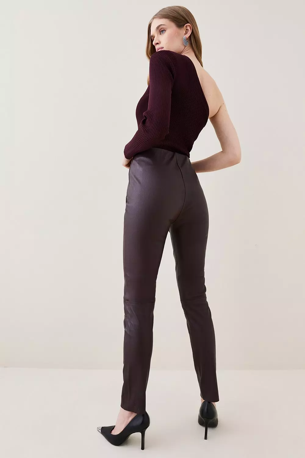 Plus Size Stretch Leather Legging | Karen Millen