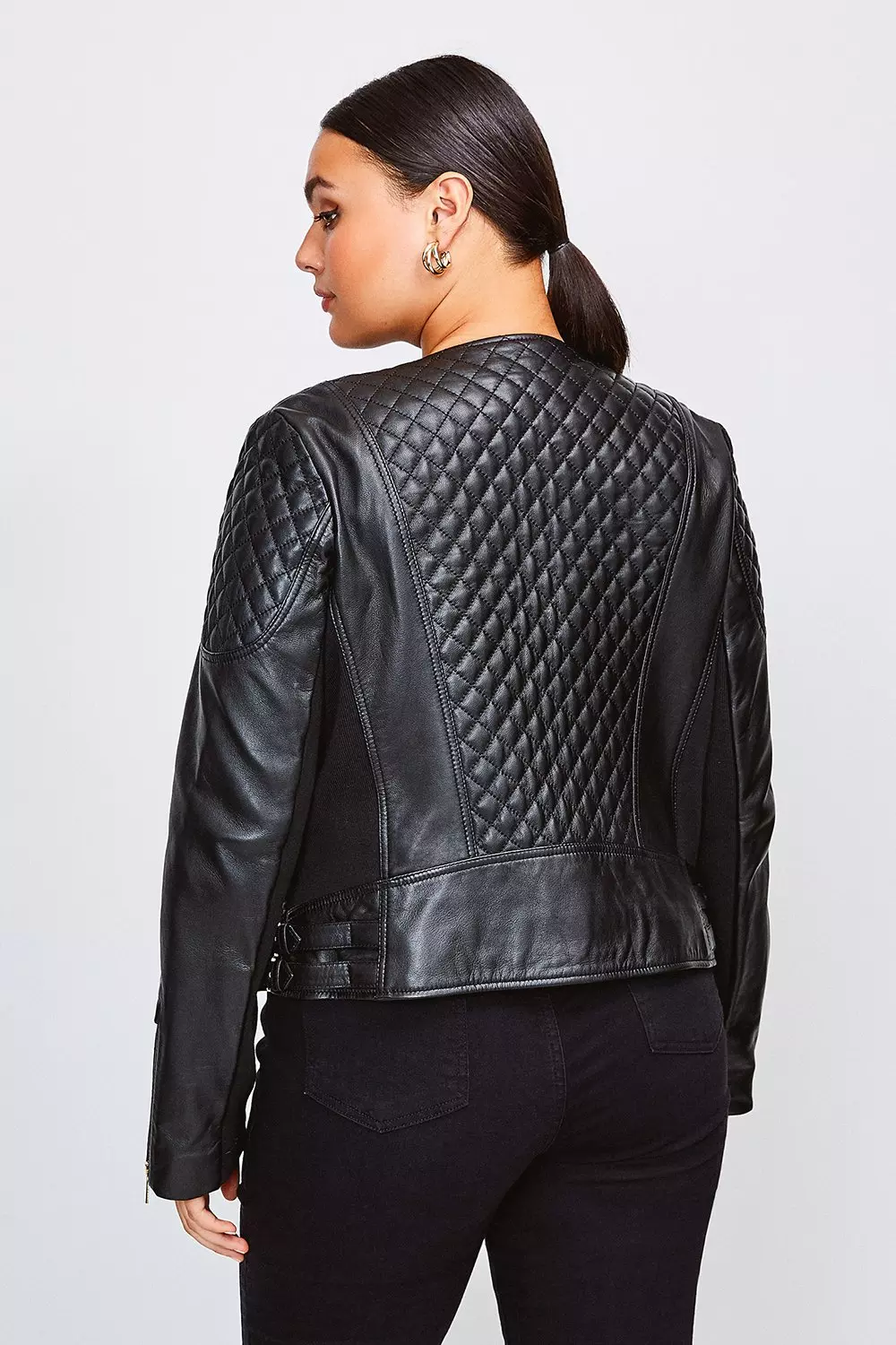 Karen millen hotsell quilted leather jacket