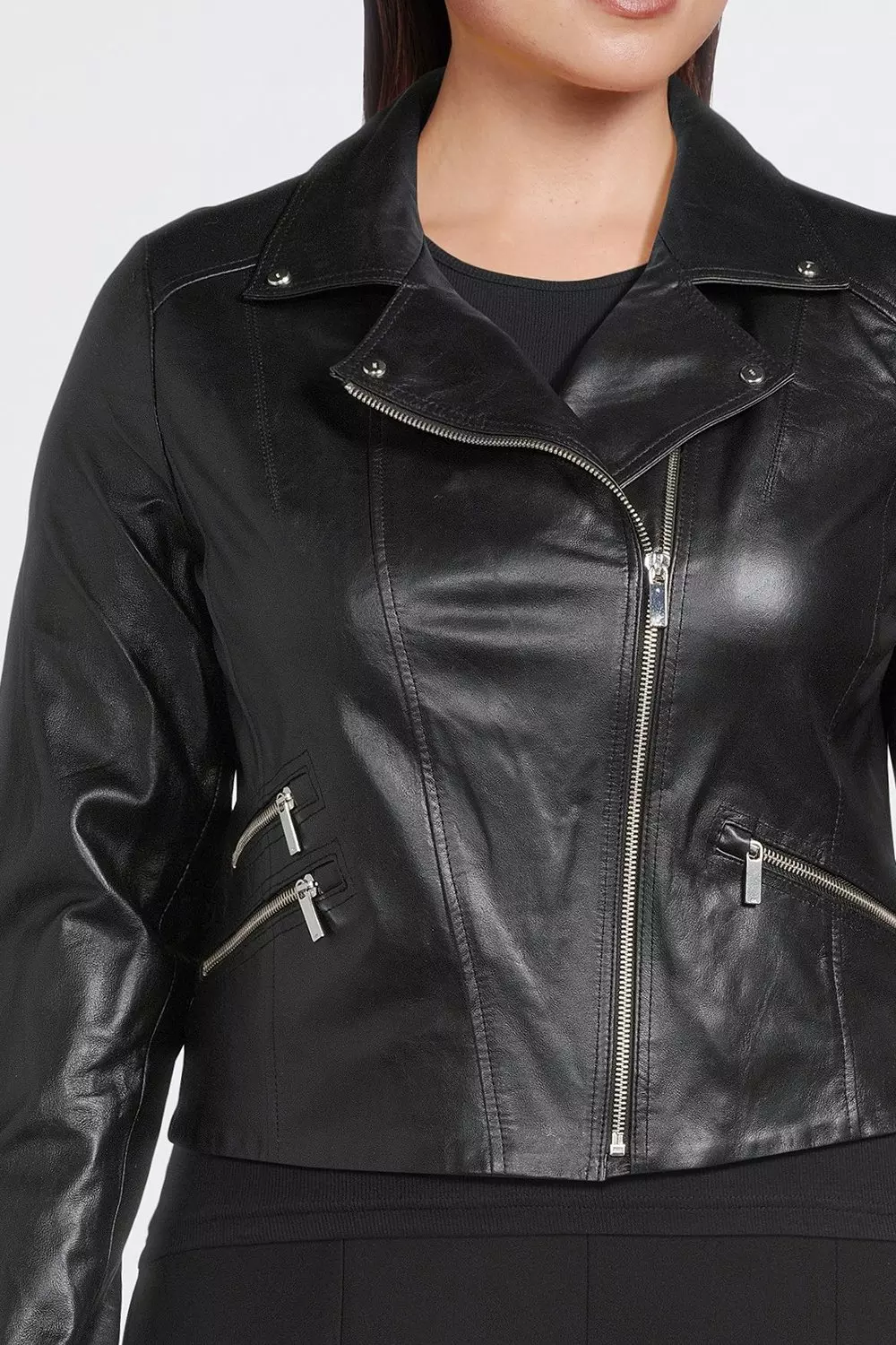 Plus Size Faux Leather Moto Jacket curated on LTK