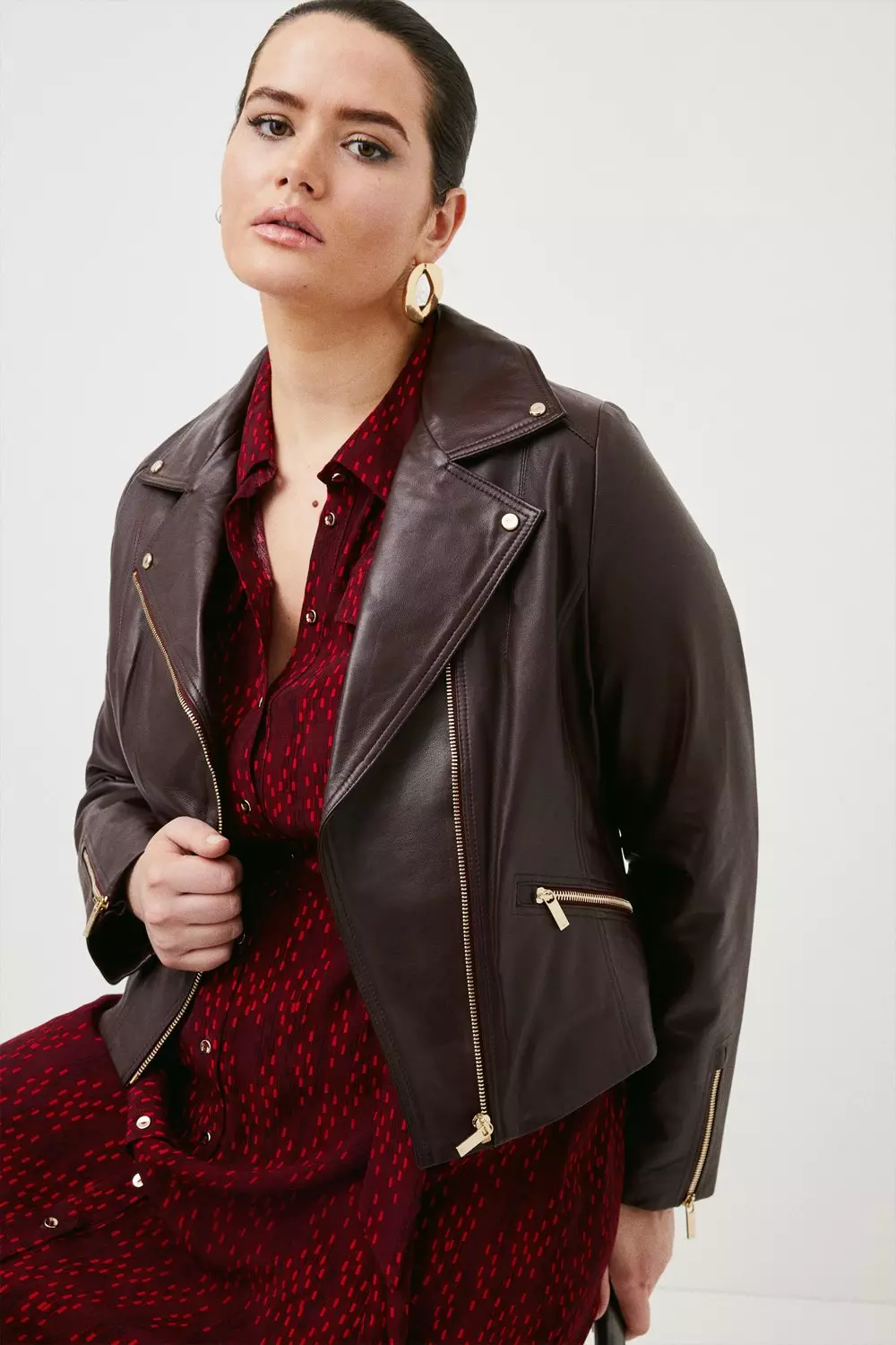 Karen millen signature leather jacket sale