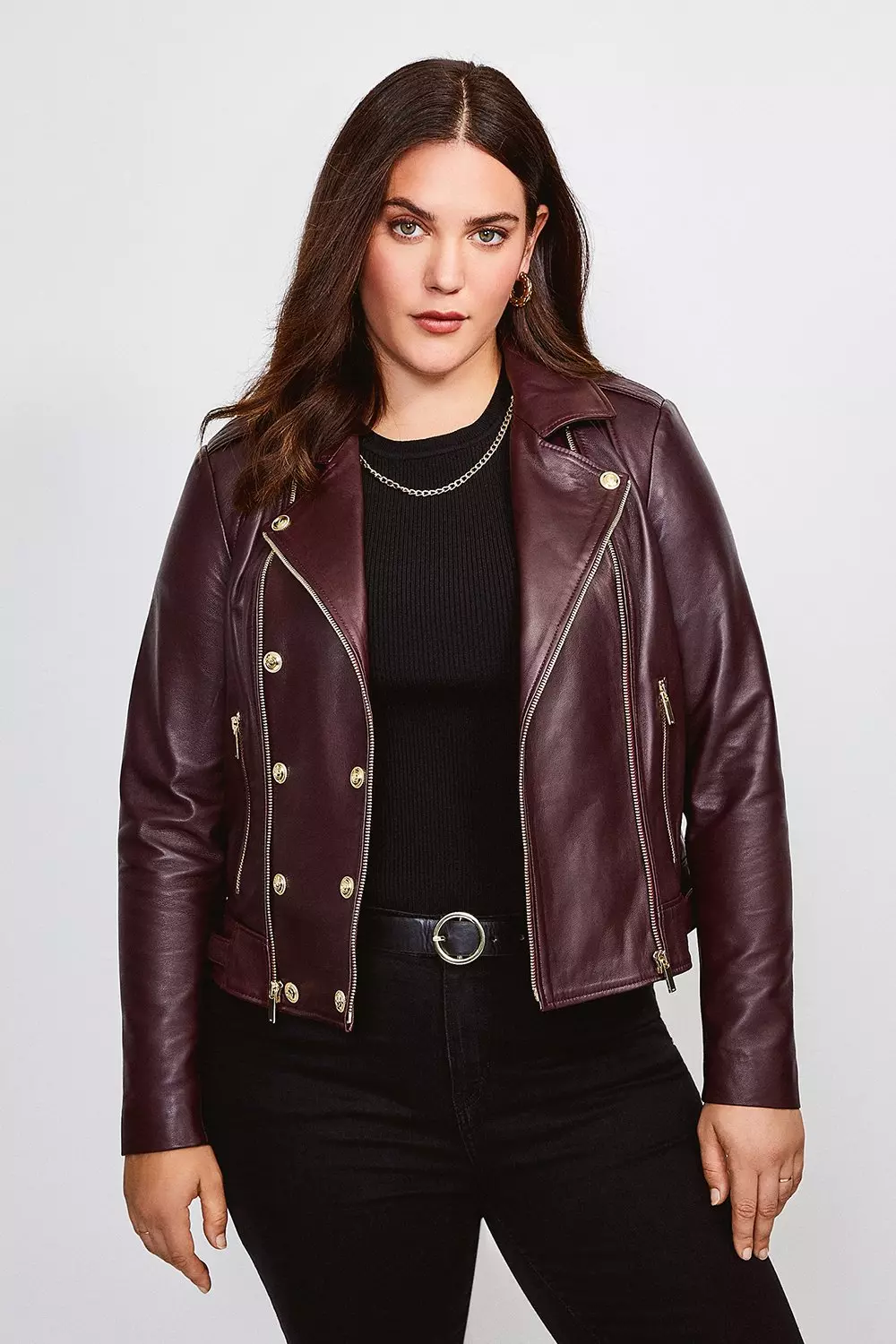 Plus size discount soft leather jacket