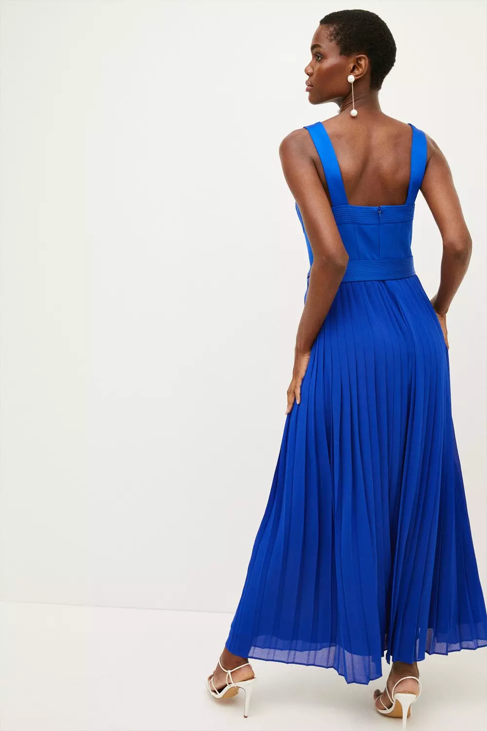 Cobalt blue pleated clearance dress