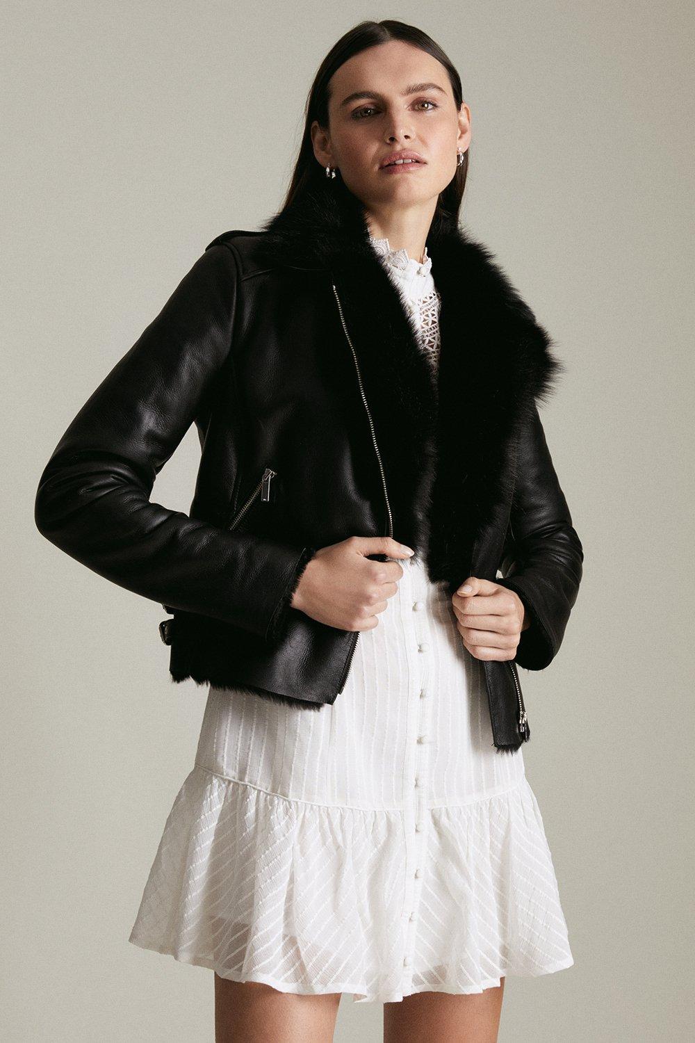 karen millen shearling jacket