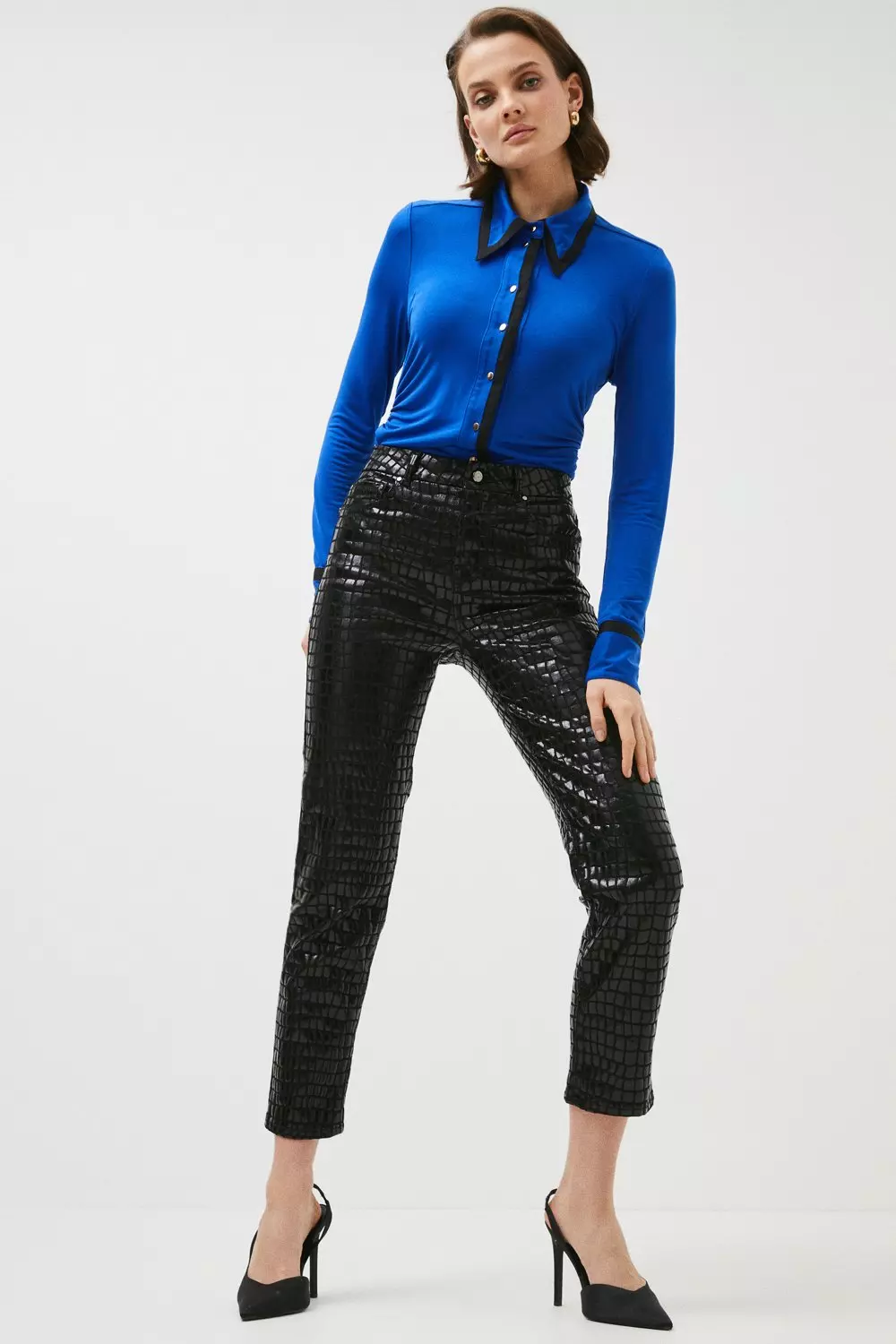 Zara croc online trousers