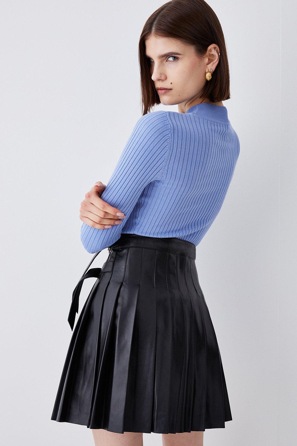 Ameri UNUSUAL BUCKLE PLEATS SKIRT-