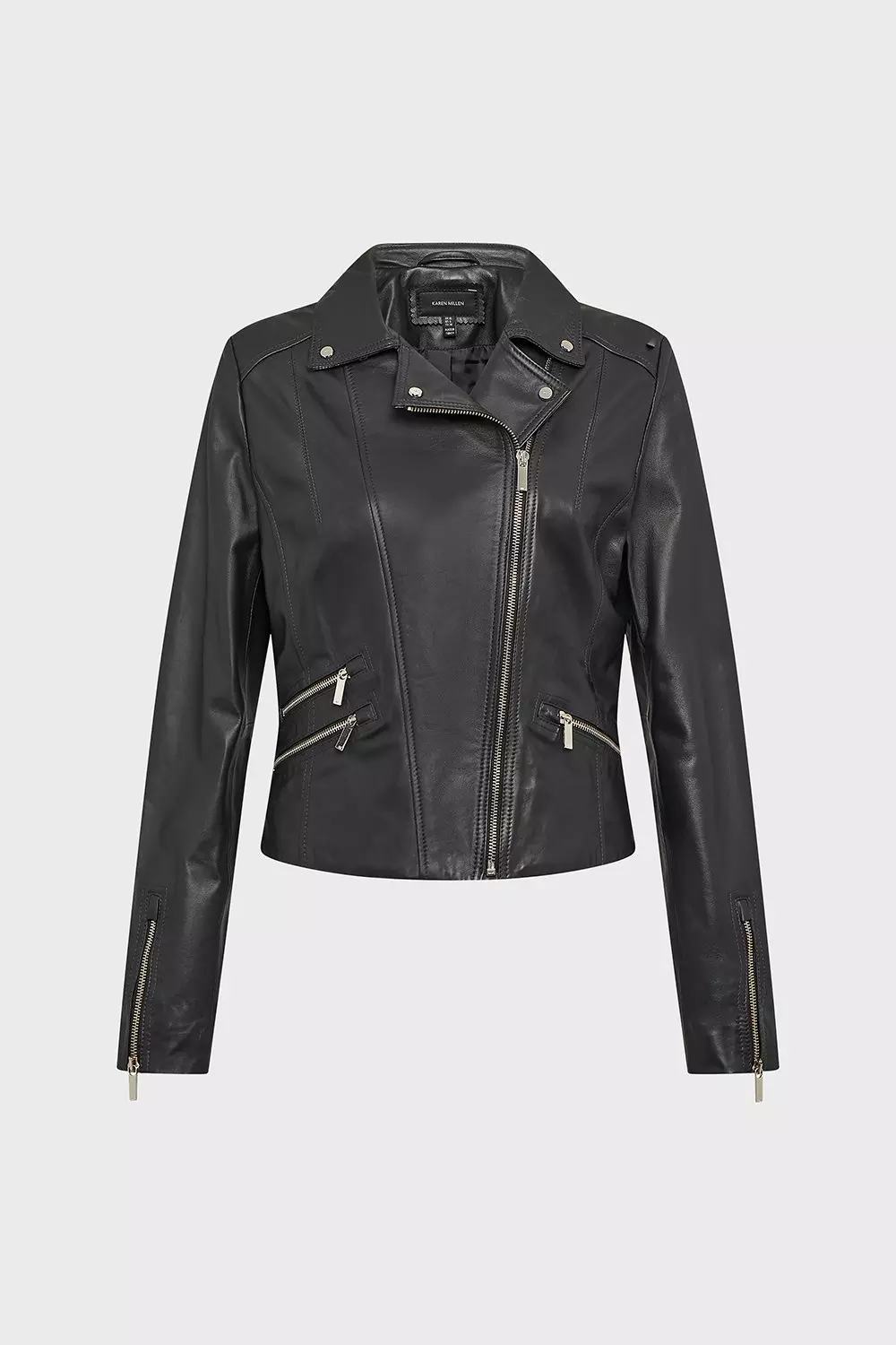 Petite real 2025 leather biker jacket