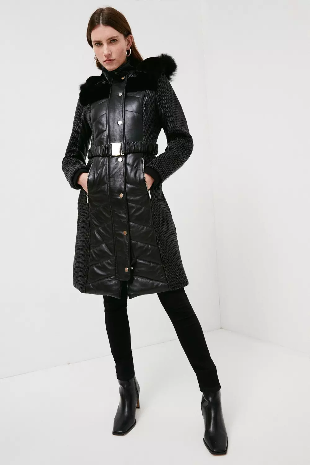 Karen millen padded coat sale