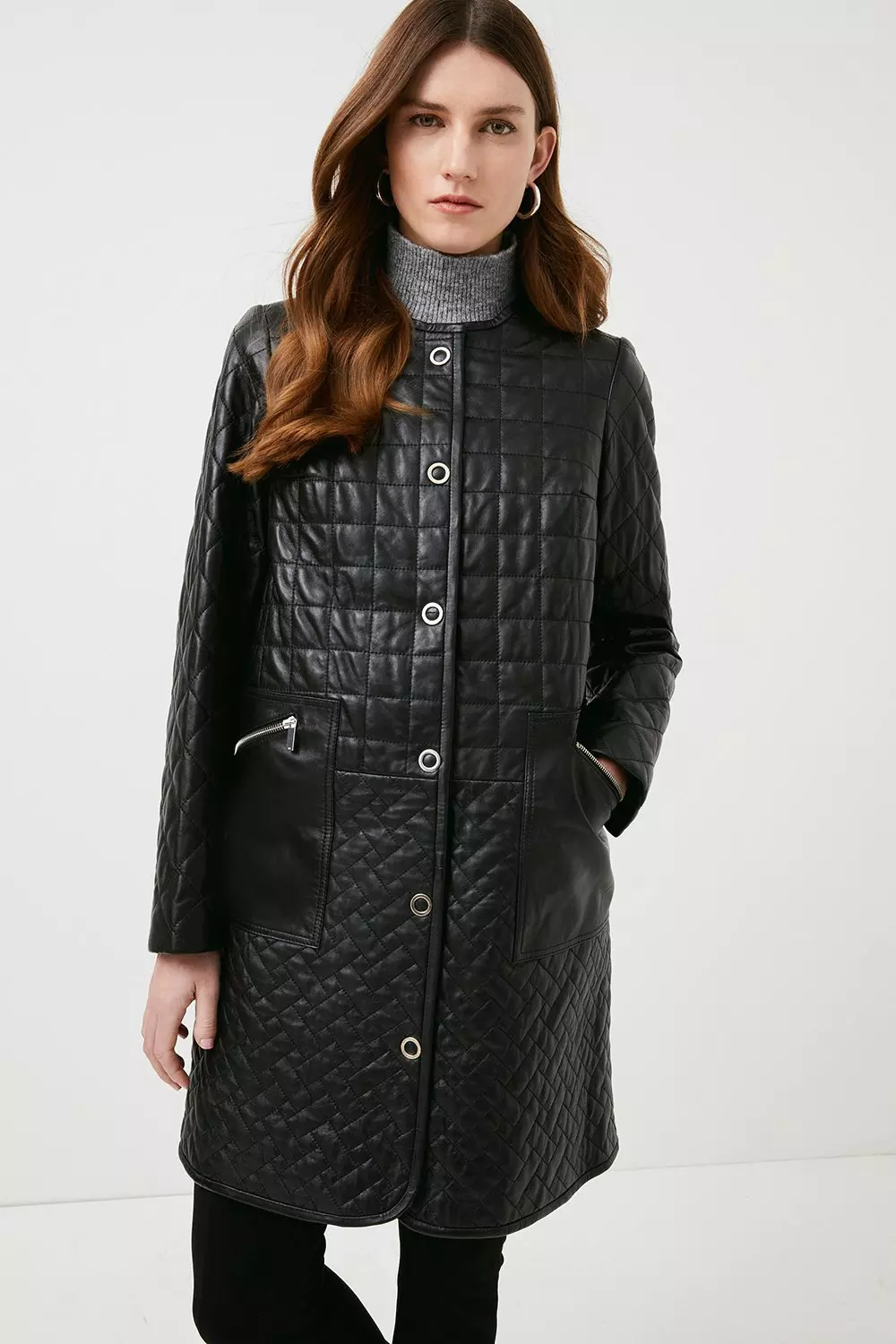 Mixed Material Collarless Jacket - Women - Ready-to-Wear