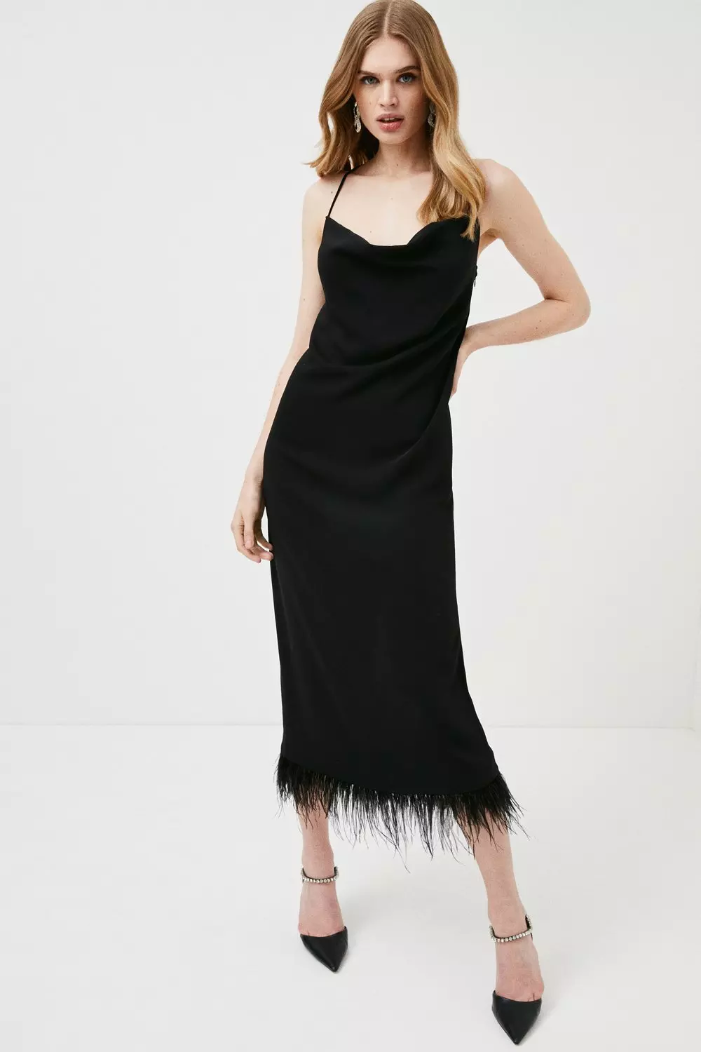 Feather on sale hem dress