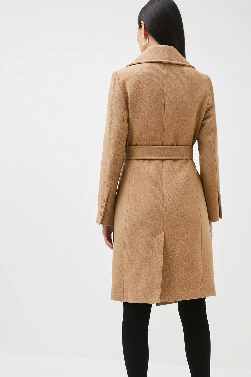 Camel belted hotsell wrap coat