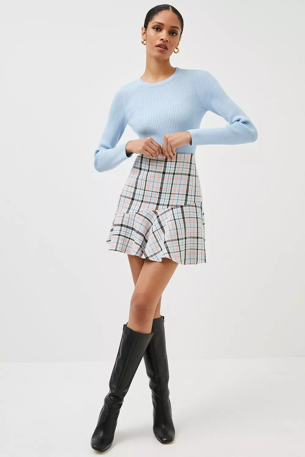 Tweed check clearance skirt