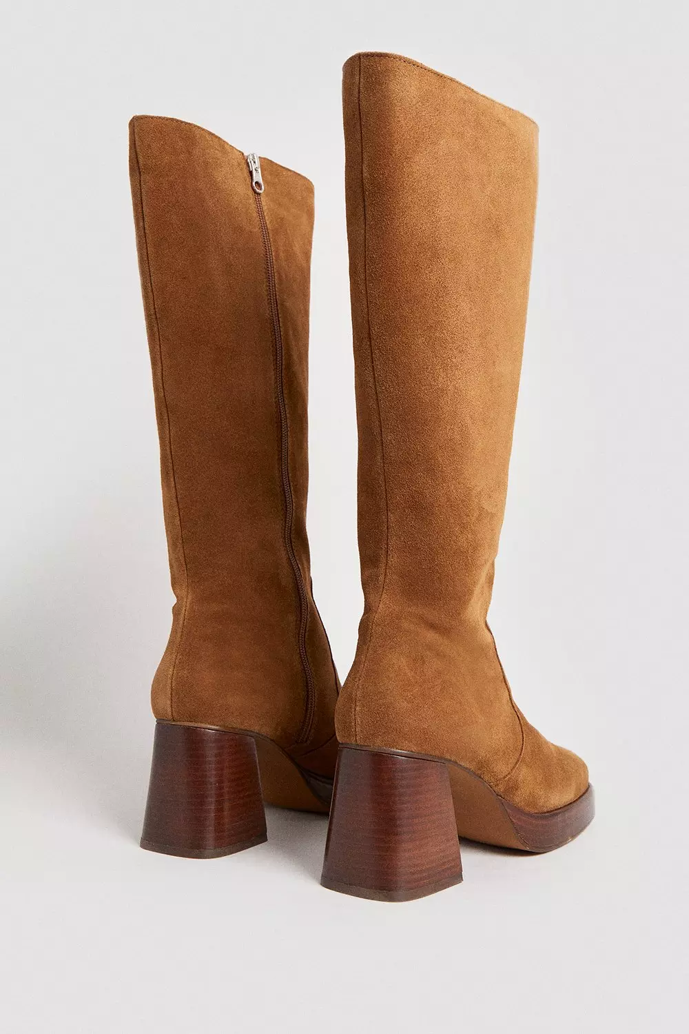 suede platform boots knee high