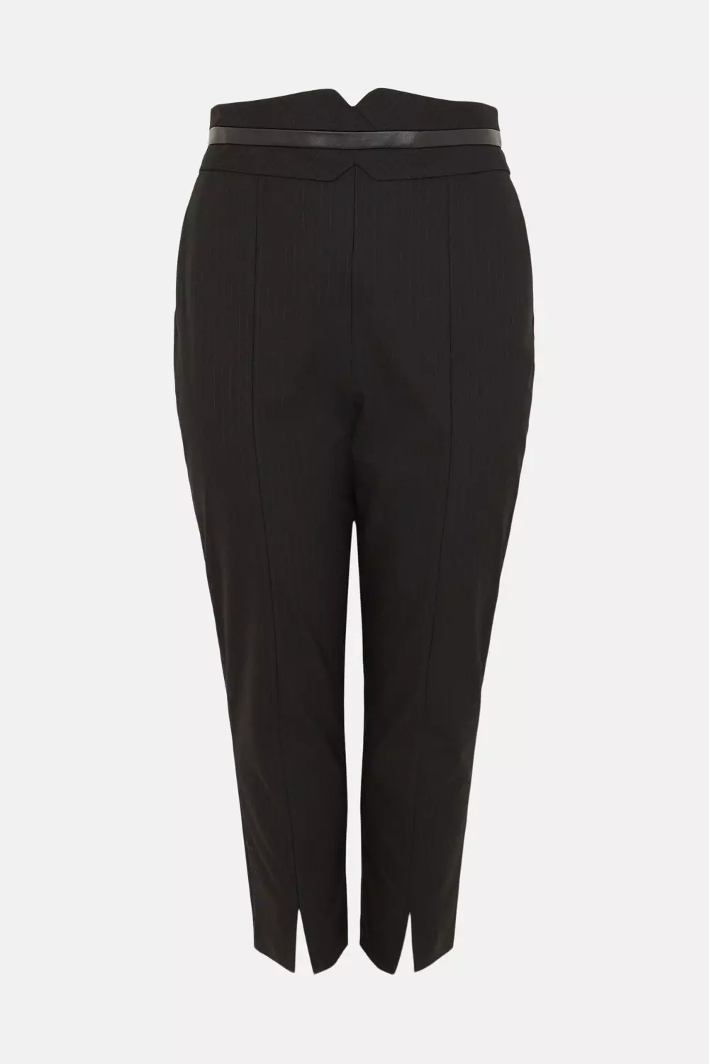 LTS Tall Women's Black Pinstripe Stretch Wide Leg Trousers
