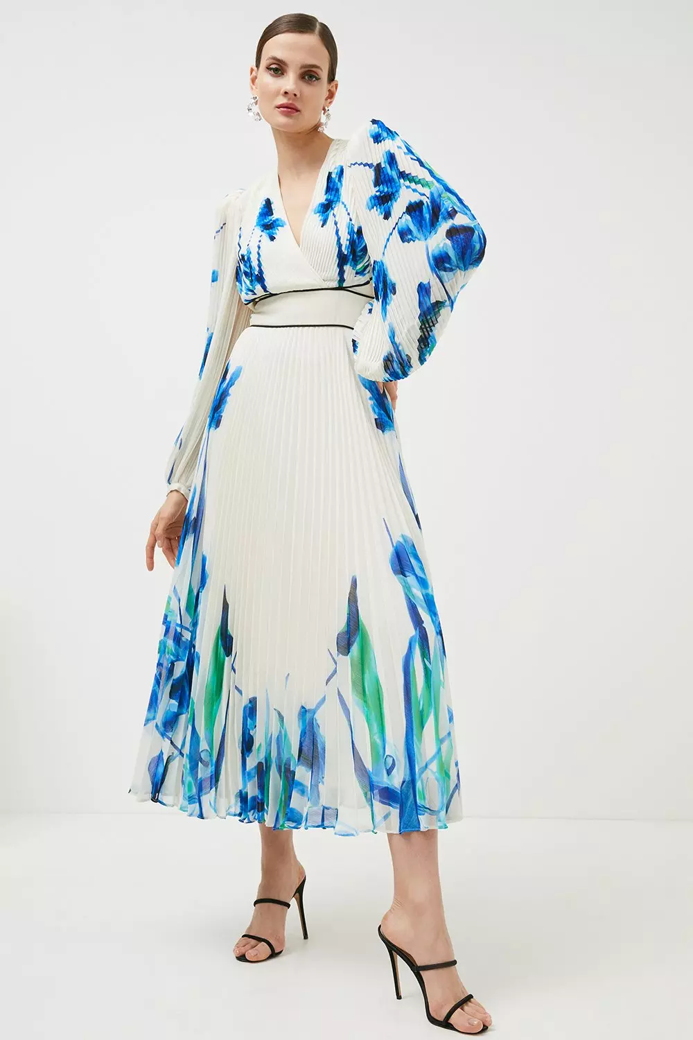 Natural Chaos Pleat Drama Woven Maxi | Karen Millen