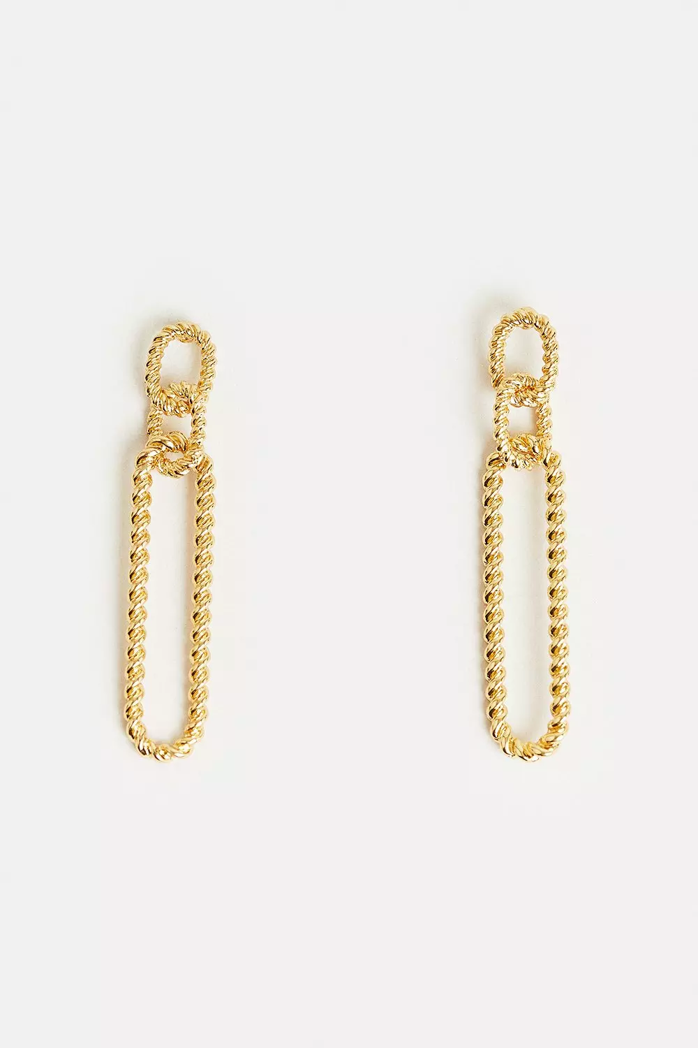 Gold Plated Twisted Drop Earrings